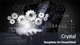  Presentation with intelligence - Beautiful PPT theme featuring intelligence brain function - close up of businesswoman holding backdrop and a  colored foreground