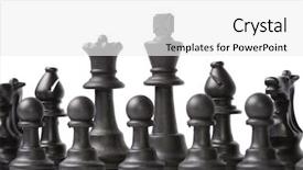  Presentation with chess board - Cool new presentation theme with intelligence competetive - chess pieces on the board backdrop and a white colored foreground