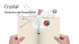  Presentation with light book - Audience pleasing slide deck consisting of intelligence concept - hands holding book with light backdrop and a  colored foreground