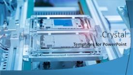  Presentation with factory machine - PPT theme enhanced with intelligence-machine-working-in-mobile background and a light blue colored foreground