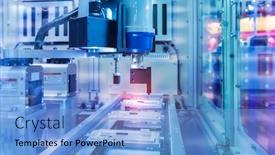  Presentation with factory machine - Cool new theme with intelligence-machine-working-in-mobile backdrop and a light blue colored foreground