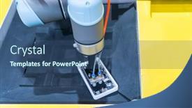  Presentation with intelligence - Amazing slide deck having intelligence-machine-working-in-mobile backdrop and a ocean colored foreground