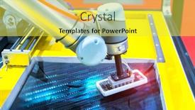  Presentation with intelligence - Amazing PPT theme having intelligence-machine-working-in-mobile backdrop and a yellow colored foreground