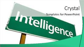  Presentation with intelligence - Presentation consisting of intelligence road sign isolated on white background and a white colored foreground