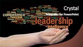  Presentation with strategy management - Presentation design featuring intelligent coragous - concept or conceptual business leadership background and a  colored foreground