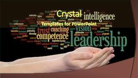  Presentation with strategy management - Theme enhanced with intelligent coragous - concept or conceptual business leadership background and a wine colored foreground