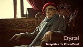  Presentation with old age - Presentation theme enhanced with intelligent-elderly-man background and a wine colored foreground