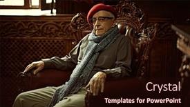  Presentation with old age - PPT layouts enhanced with intelligent-elderly-man background and a wine colored foreground