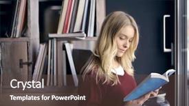  Presentation with child girl reading a book - Colorful slides enhanced with intelligent opportunism - blonde girl enjoying a book backdrop and a tawny brown colored foreground