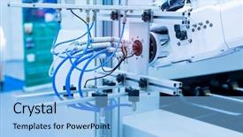  Presentation with artificial intelligent - Presentation consisting of intelligent system - robot arm is working smartly background and a light blue colored foreground