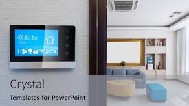  Presentation with smart home - Theme enhanced with intelligent-touch-screen-with-smart background and a light gray colored foreground
