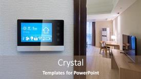  Presentation with smart home - Presentation theme having intelligent-touch-screen-with-smart background and a coral colored foreground