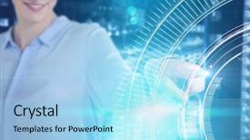  Presentation with transportation - Presentation theme enhanced with intelligent transportation - businesswoman using invisible digital screen background and a  colored foreground