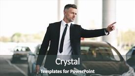  Presentation with fake taxi - Colorful presentation enhanced with intelligent transportation - confident mature businessman catching backdrop and a dark gray colored foreground