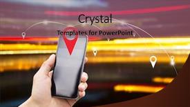  Presentation with transportation traffic - Beautiful slide set featuring intelligent transportation - mobile phone with traffic backdrop and a violet colored foreground