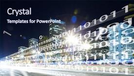  Presentation with transportation traffic - Presentation theme having intelligent transportation - night scene of intelligence traffic background and a wine colored foreground