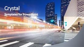  Presentation with transportation smart traffic - Presentation theme consisting of intelligent transportation - smart traffic on road background and a ocean colored foreground