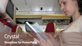  Presentation with intelligent transportation systems - Slide deck having intelligent transportation systems - airplane woman journal background and a violet colored foreground