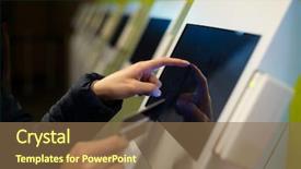  Presentation with touch screen - Cool new PPT layouts with intelligent transportation systems - woman touch on screen backdrop and a violet colored foreground