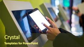  Presentation with phone - Colorful slide deck enhanced with intelligent transportation systems - woman using mobile phone backdrop and a tawny brown colored foreground