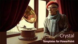  Presentation with old age - Presentation theme featuring intelligent-well-groomed-elderly-man background and a wine colored foreground