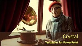  Presentation with old age - Theme enhanced with intelligent-well-groomed-elderly-man background and a tawny brown colored foreground