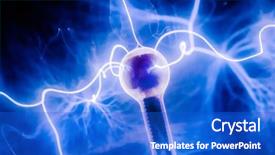  Presentation with electrical - Cool new slides with intense electrical discharge and shine backdrop and a cobalt blue colored foreground