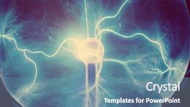  Presentation with electrical - Slides with intense electrical discharge and shine background and a teal colored foreground