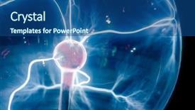  Presentation with electrical - Cool new slides with intense electrical discharge and shine backdrop and a ocean colored foreground