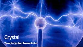  Presentation with electrical - Colorful presentation theme enhanced with intense electrical discharge and shine backdrop and a royal blue colored foreground