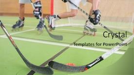  Presentation with hockey - Theme consisting of intensify - intensified hockey game background and a mint green colored foreground
