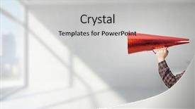  Presentation with evolution of man - Audience pleasing presentation theme consisting of intensify - man shouting in pape cone backdrop and a light gray colored foreground