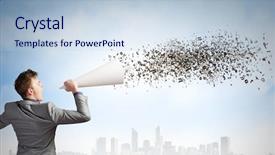  Presentation with paper - Presentation theme enhanced with close up of fir tree branches covered in new fallen snow background and a light blue colored foreground.