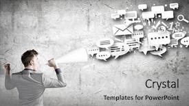  Presentation with paper - Audience pleasing presentation consisting of intensify - young businessman screaming emotionally backdrop and a  colored foreground