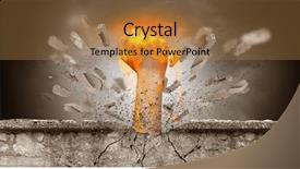  Presentation with banquet server hand - Audience pleasing presentation theme consisting of intensity - big hand hits intense backdrop and a  colored foreground