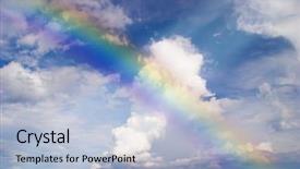  Presentation with science abstract - Theme with intensity science - abstract rainbow on the sky background and a light blue colored foreground