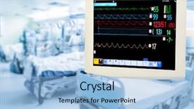  Presentation with intensive care unit - Presentation design enhanced with intensity science - electrocardiogram monitor in intensive care background and a light blue colored foreground