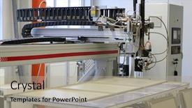  Presentation with machinery - PPT layouts with intensity science - hi-tech technology foam gaskets machinery background and a light gray colored foreground