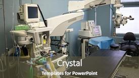  Presentation with eye surgery - Slide set enhanced with intensity science - modern operating room for eye background and a  colored foreground