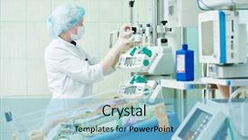  Presentation with infant - PPT layouts with intensive care unit female doctor background and a light blue colored foreground