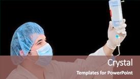  Presentation with ambulance - Colorful PPT layouts enhanced with intensive terapy - ambulance worker examining infusion backdrop and a violet colored foreground