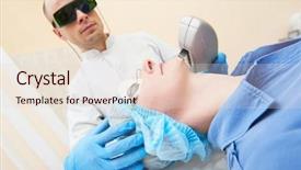  Presentation with skin doctor - PPT layouts with intensive terapy - beauty procedure doctor making facial background and a lemonade colored foreground