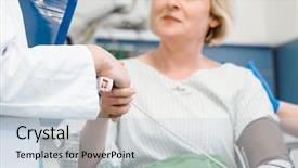  Presentation with shaking hands - Slide set with intensive terapy - doctor shaking hands of woman background and a lemonade colored foreground