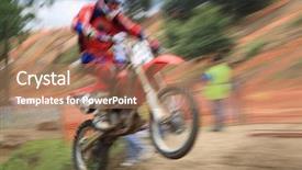  Presentation with motocross - Slide deck enhanced with motocross rider abstract image created background and a coral colored foreground