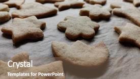  Presentation with baking cookies - Beautiful slides featuring intentions - closeup of homemade baked cookies backdrop and a coral colored foreground
