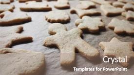  Presentation with cookies templet - Theme with intentions - closeup of homemade cookies background and a coral colored foreground