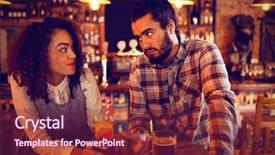  Presentation with pub - Beautiful slide deck featuring interact club - couple interacting with each other backdrop and a tawny brown colored foreground