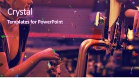  Presentation with bartender - Colorful presentation design enhanced with interact club - flying colours against bartender interacting backdrop and a violet colored foreground