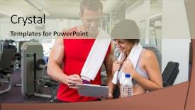  Presentation with person looking out in nature - Amazing PPT theme having interact club - handsome personal trainer with his backdrop and a soft green colored foreground