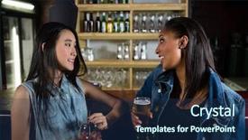  Presentation with underage drinking two teenagers having - Slide deck with interact club - happy friends interacting while having background and a  colored foreground